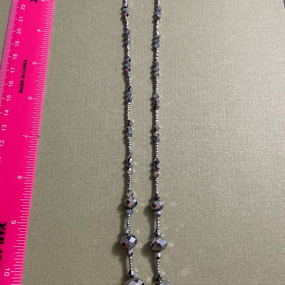 Chic Silver Beaded Necklace